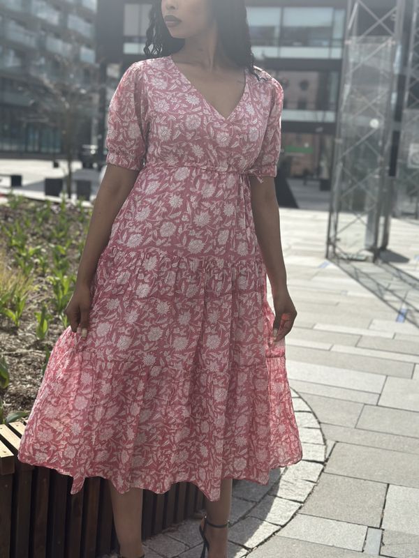 LEENA DRESS/PINK